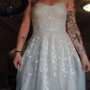 🔥1 DAY SALE🔥  Melissa Sweet A-line Wedding Dress Davids Bridal Strapless